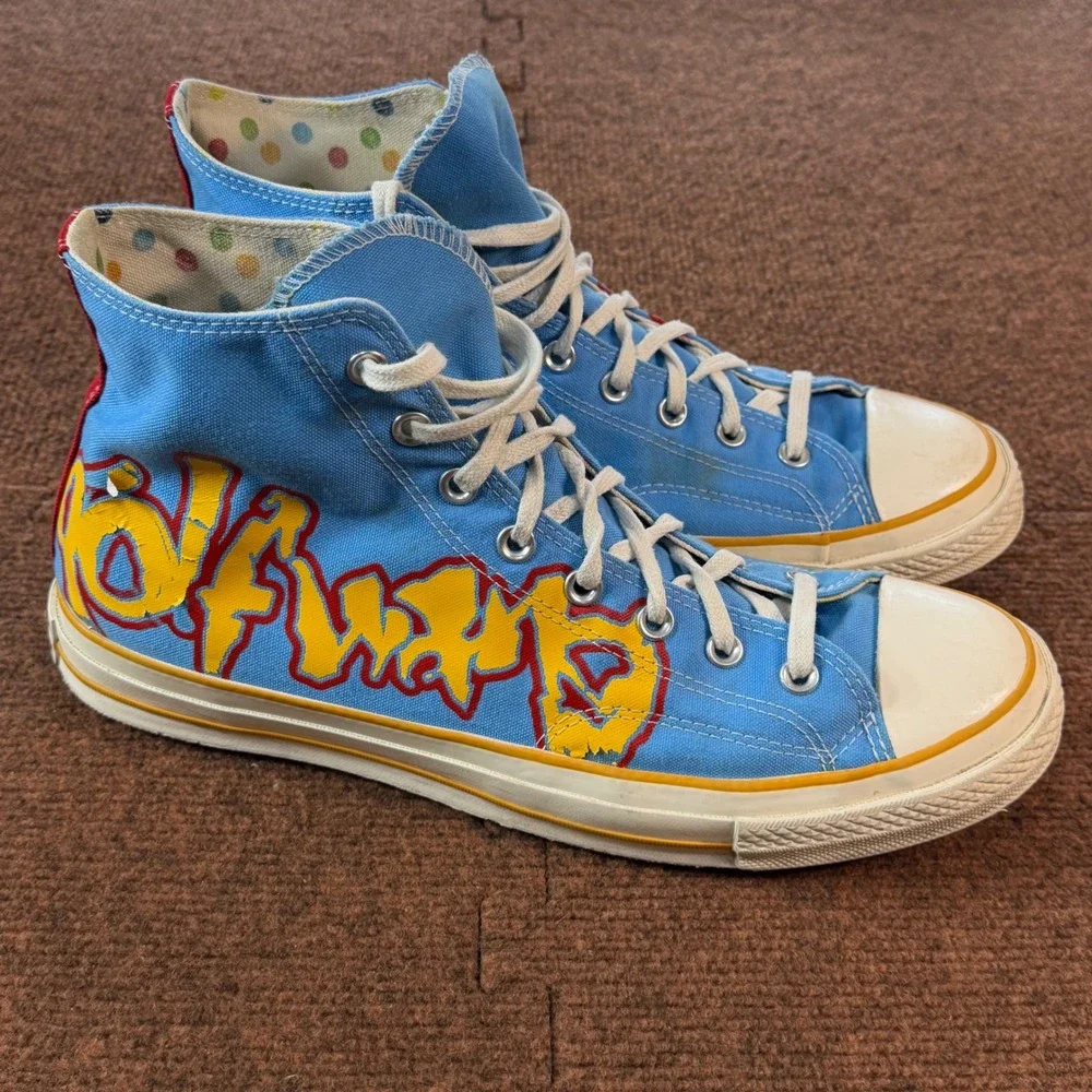 B- Converse Chuck 70 Hi Golf Wang By You Blue Yellow Red Mens 12 A04325C Sneaker